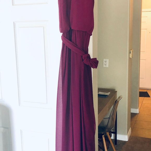 Formal full length BHLDN purple bridesmaid dress - Picture 3 of 4